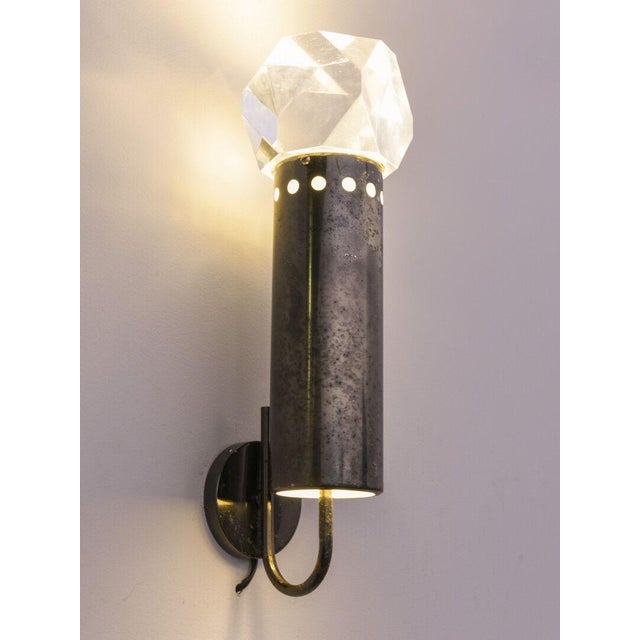 Brass and Acrylic Glass Wall Lights by Gaetano Sciolari for Sciolari, 1970s, Set of 2 For Sale - Image 6 of 8