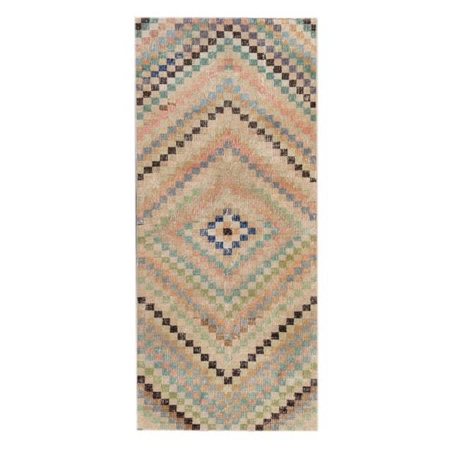Beige 1960s Vintage Turkish Beige Handmade All-Over Wool Runner For Sale - Image 8 of 8