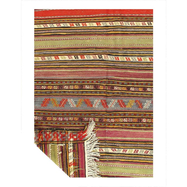 Traditional Pasargad DC Rust Hand Knotted Fine Kilim Rug For Sale - Image 3 of 3