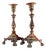 Square Silver Candlesticks with Turned Shafts, Engraved Reliefs and Claw-Shaped Feet, Set of 2 For Sale