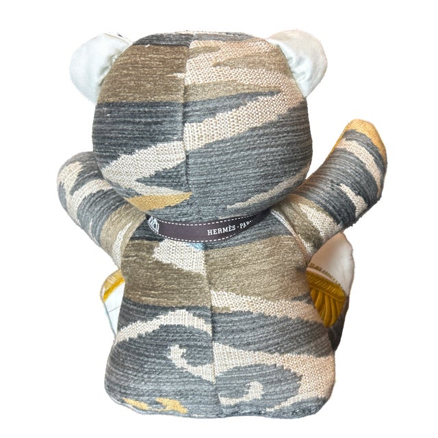 French Hermes Poste Et Cavalerie Vintage Silk Scarf Tender Teddy Bear For Sale - Image 3 of 3