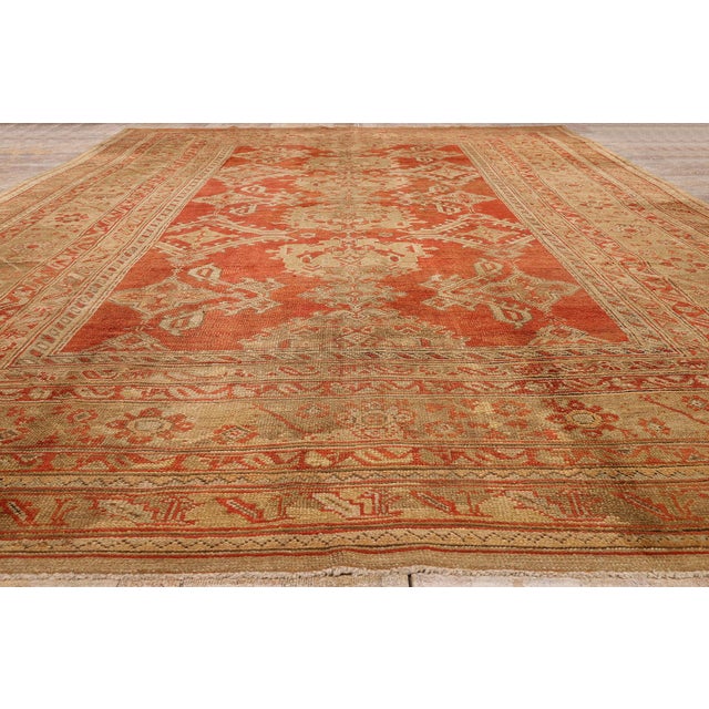 Late 19th Century Turkish Oushak Rug, 11'05 X 18'08 For Sale - Image 9 of 10