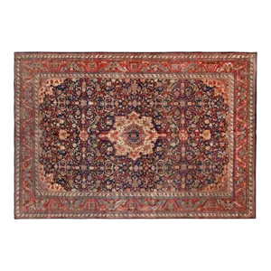 Antique Persian Bidjar Oriental Rug, in Room Size, with Central Medallion