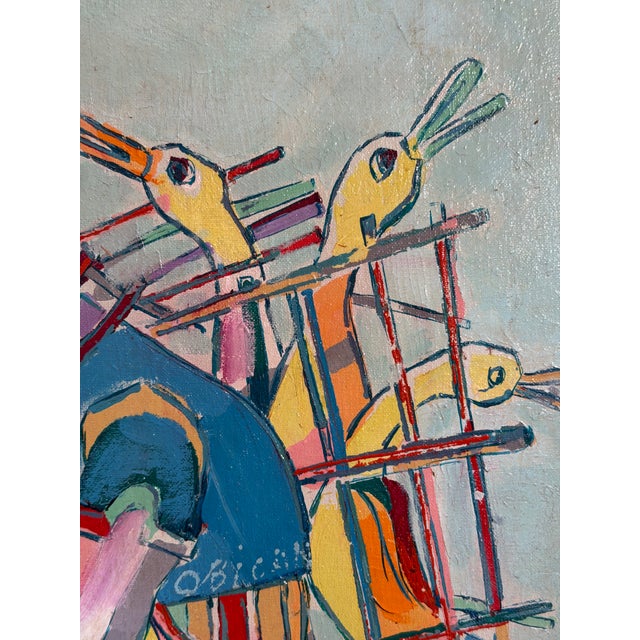 Wood The Walking Shop Painting by Jovan Obican, Croatia 1970 For Sale - Image 7 of 15