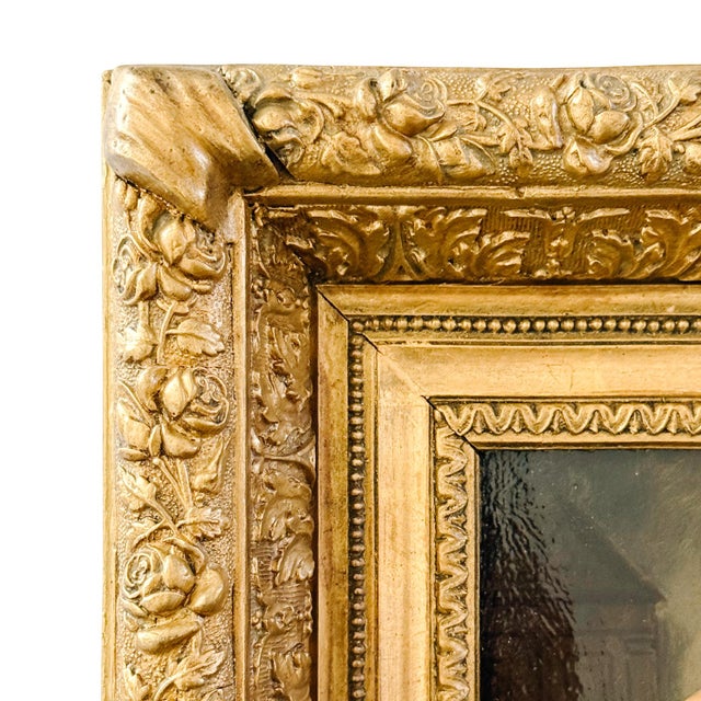 19th Century Italian Cavalier Portrait Oil Paintings in Ornate Giltwood Frames, 1850 & Signed - A Pair For Sale - Image 12 of 15