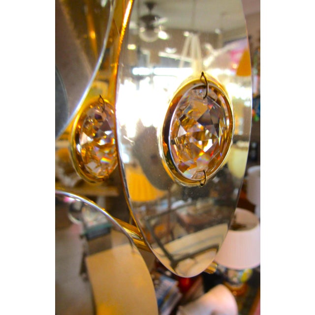 1970s Rare Gold Plated Brass Austrian Crystal Chandelier Attributed to Palwa For Sale - Image 11 of 16