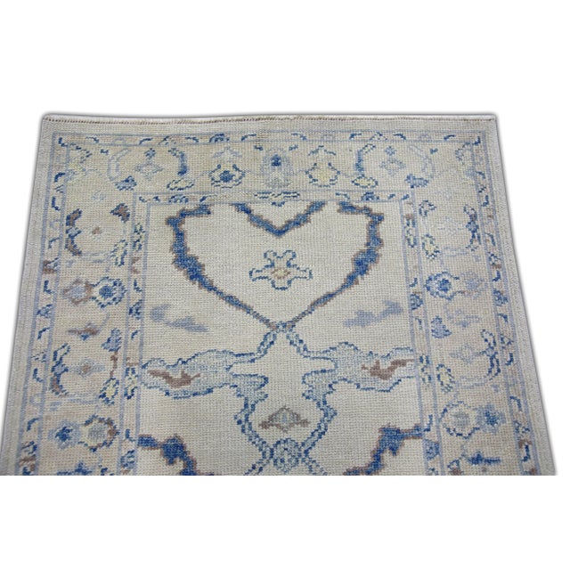 Modern Turkish Oushak Rug 3'1" x 7'4" For Sale - Image 4 of 7
