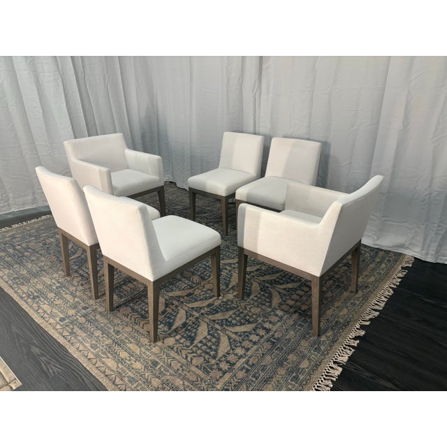 White Rh Restoration Hardware – Morgan Fabric Dining Chair Set (6 Pieces) For Sale - Image 8 of 18