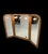Wood Mid-Century Italian Triple Folding Bamboo Mirror with Dimmable Lighting, 1970s For Sale - Image 7 of 18