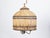 Wood Vintage English Rustic Wooden Barrel Light Fixture with Three Scrolling Arms For Sale - Image 7 of 10