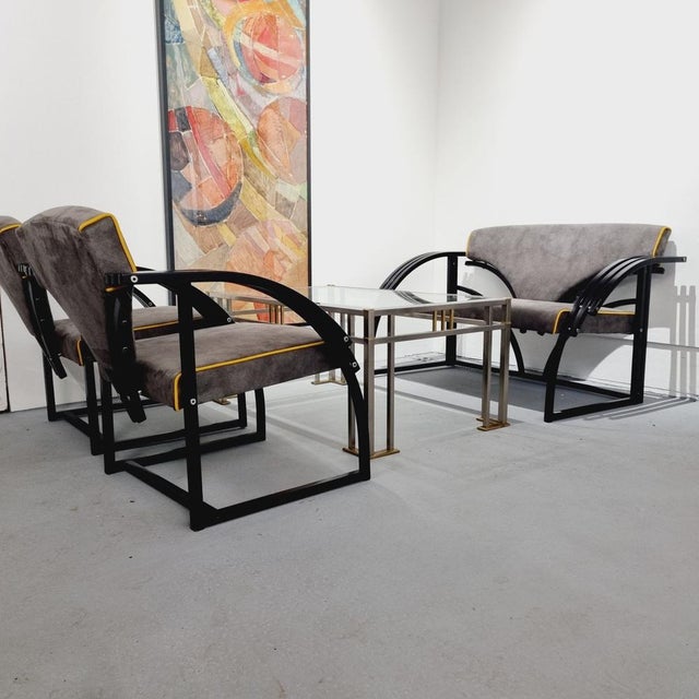 Postmodern Bentwood Lounge Suite, 1980s, Set of 3 For Sale - Image 9 of 18