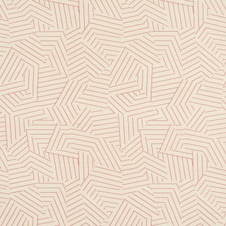 Schumacher x Miles Redd Deconstructed Stripe Sisal Wallpaper In Red For Sale