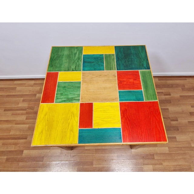 Wood Italian Folding Table in Rattan and Bamboo , 1970s For Sale - Image 7 of 18