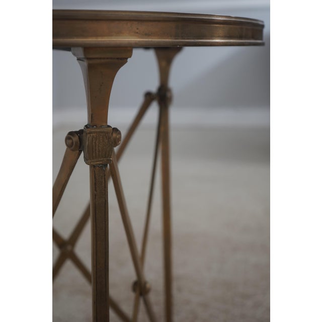 Brass Theodore Alexander Round Granite & Brass Side Table For Sale - Image 8 of 13