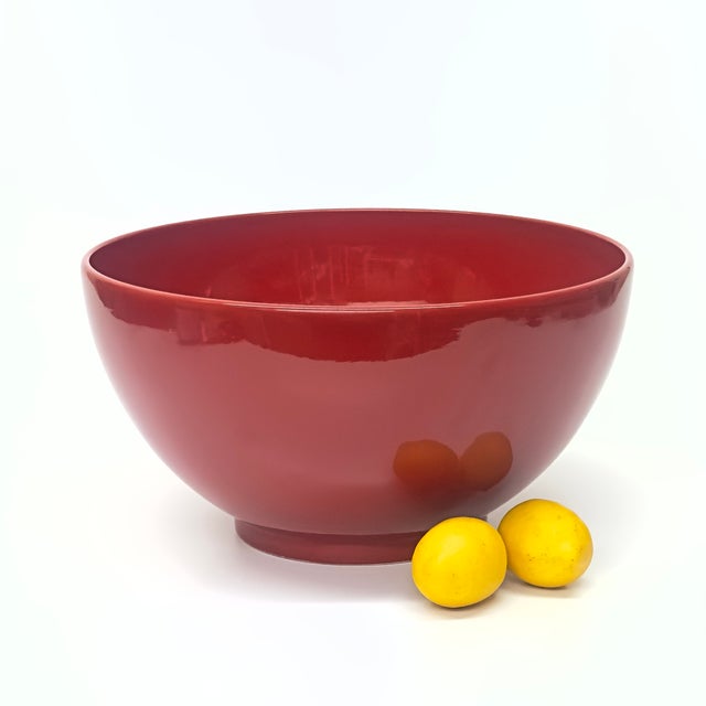 Mid 20th Century Gargantuan Red Ceramic Serving Bowl by Waechtersbach Germany For Sale - Image 4 of 11