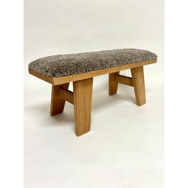 Rustic Pine Bench by Krogenäs, Norway, 1960s For Sale - Image 6 of 9