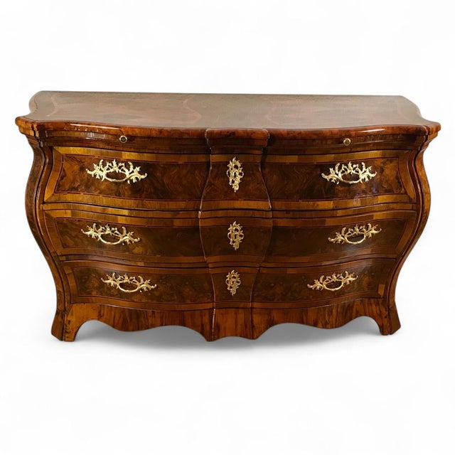 Brown Antique German Baroque Chest of Drawers, 1750 For Sale - Image 8 of 8