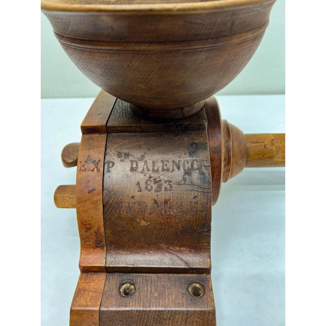 Antique French Wooden Coffee Grinder, 1873 For Sale - Image 6 of 13