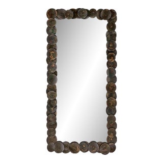 Ember Metal Disc Rectangle Mirror For Sale