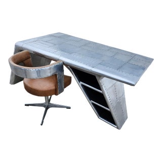 Aviator Blackhawk Valkyrie Desk and Chair by Timothy Oulton For Sale