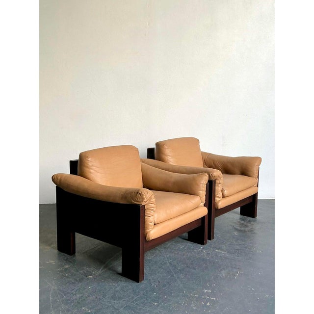 Milo Baughman for Thayer Coggin Vintage Boho Milo Baughman for Thayer Coggin Case Lounge Chairs - A Pair For Sale - Image 4 of 9