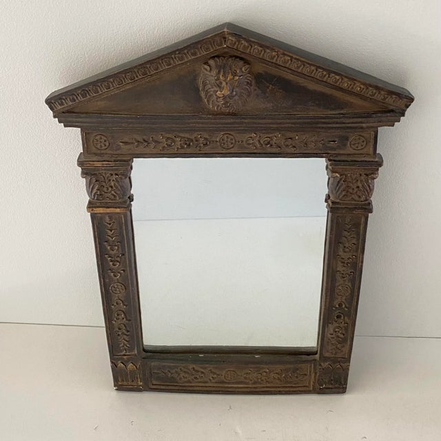 Glass Vintage 1990s Korean Faux Bois Wall Mirror For Sale - Image 7 of 7