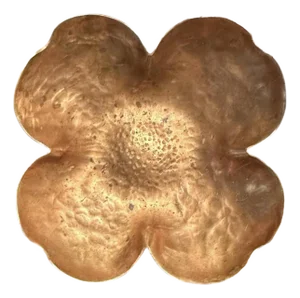 Vintage Arts & Crafts Hammered Copper Dogwood Blossom / Clover Dish / Vide Poche / Pin Tray