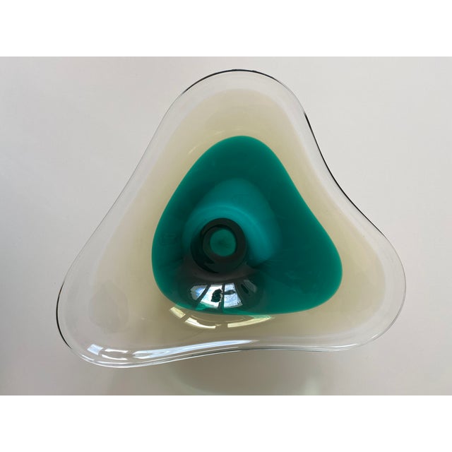 Mid-Century Modern Mid-Century Biomorphic Abstract Modern Erickson Glass Bowl Sommerso For Sale - Image 3 of 11
