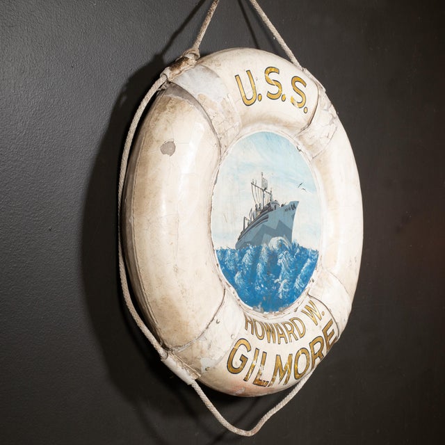 Nautical U S S Howard W. Gilmore Life Preserver c.1944 For Sale - Image 3 of 5