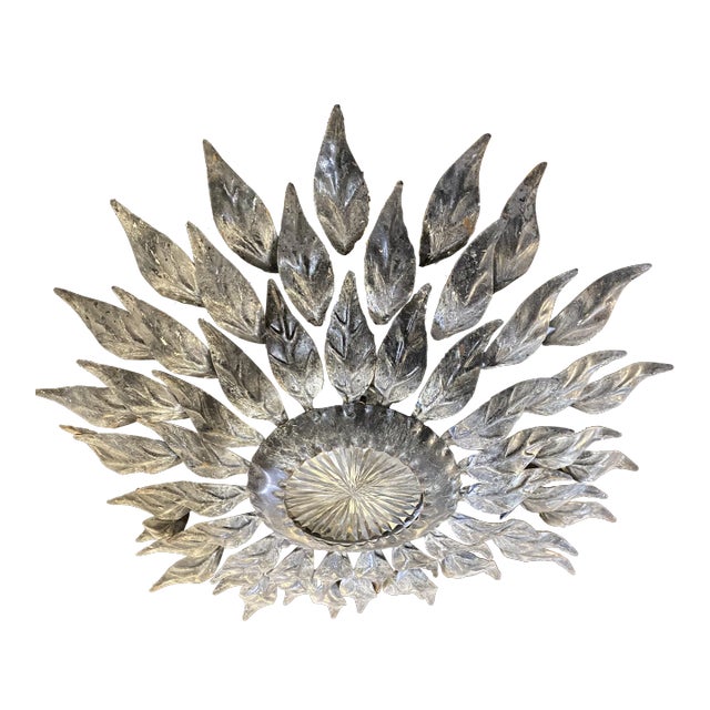 1930’s French Sunburst Flush Mount For Sale