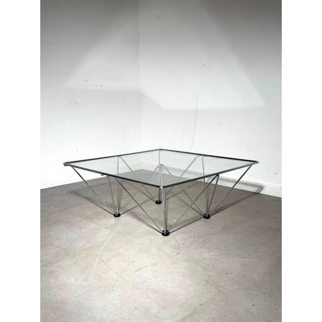 Chrome & Glass Geometric Coffee Table For Sale - Image 6 of 6