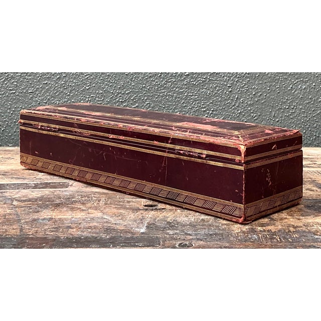 Animal Skin Vintage Italian Leather Embossed “Bertha” Box For Sale - Image 7 of 12