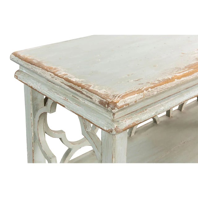 Country Painted Quatrefoil Bookcase For Sale - Image 4 of 8