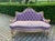 1980 French Louis XVI Gilt Purple Damask Settee 1Pc For Sale - Image 15 of 15