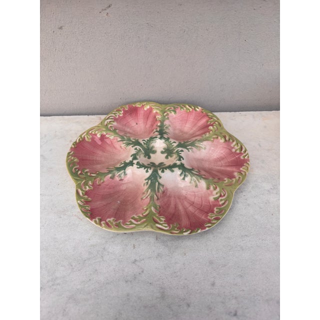 Majolica oyster plate Keller & Guerin Saint Clement, circa 1890. Reference / page 98 "Collecting oyster plates" of Jeffrey...