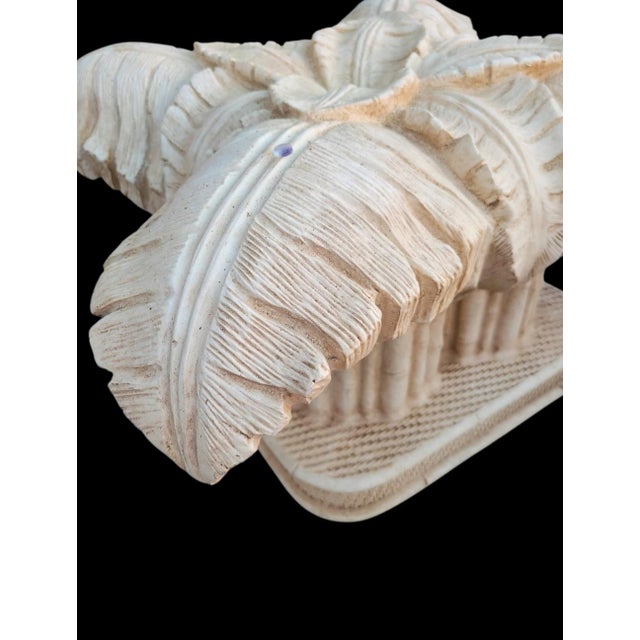 Vintage Serge Roche Style Regency Carved Palm Leaf Coffee Table For Sale In West Palm - Image 6 of 9
