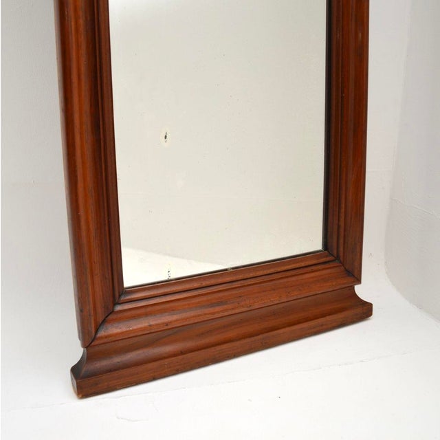 Wood Antique Victorian Carved Walnut Mirror, 1850 For Sale - Image 7 of 9