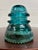 Industrial Vintage Hemingray 42 Aqua Teal Glass Insulator For Sale - Image 3 of 7