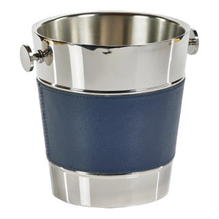 Lucena Double Nickel & Leather Wall Wine Cooler For Sale