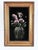 This vintage original set of two flower paintings is painted on velvet, showing flowers in glass vases against a deep...