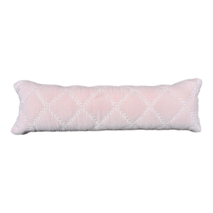 Vintage Bella Notte Linens Long Lumber Pillow in Pink Pearl