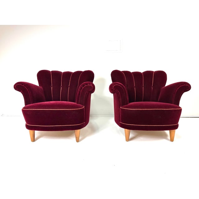 Pair of 1940's Swedish Lounge Chairs For Sale - Image 10 of 10