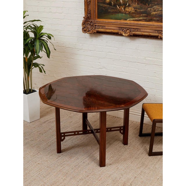 American Mid 20th Century Burlwood Dining Table For Sale - Image 3 of 12