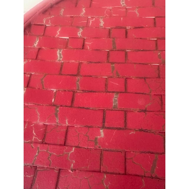 Red Large Heavy Iron Vintage Chinoiserie Plant Stand For Sale - Image 8 of 12