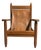 Oak and Leather Sling Lounge Chair, 1930s For Sale