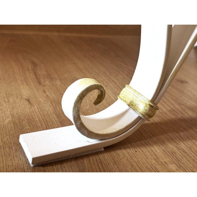 Vintage Hand-Forged Iron Coat Stand in White and Gold, 1950s For Sale - Image 13 of 18