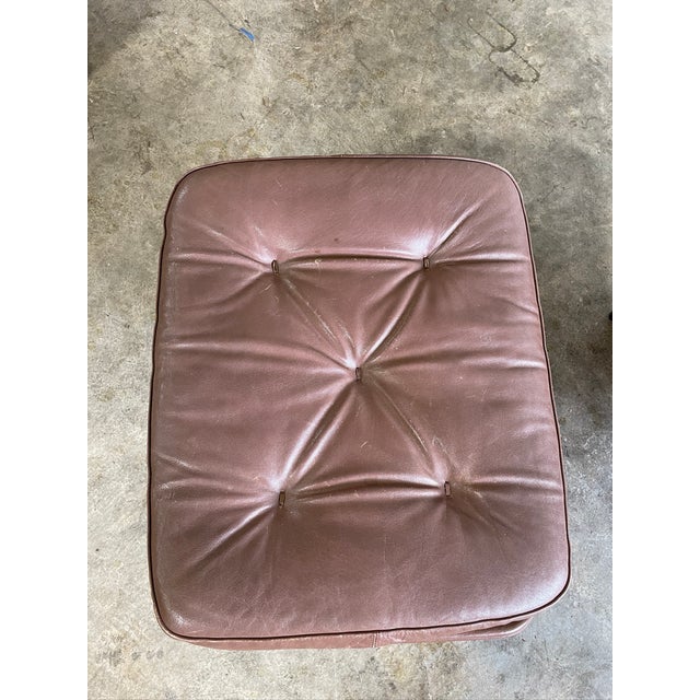Brown Madsen & Schubell Ms68 Leather Danish Mid Century Swivel Recliner Chair and Ottoman For Sale - Image 8 of 12