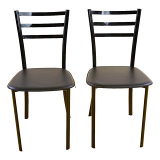 Modern Black Chairs, Set of 2 For Sale