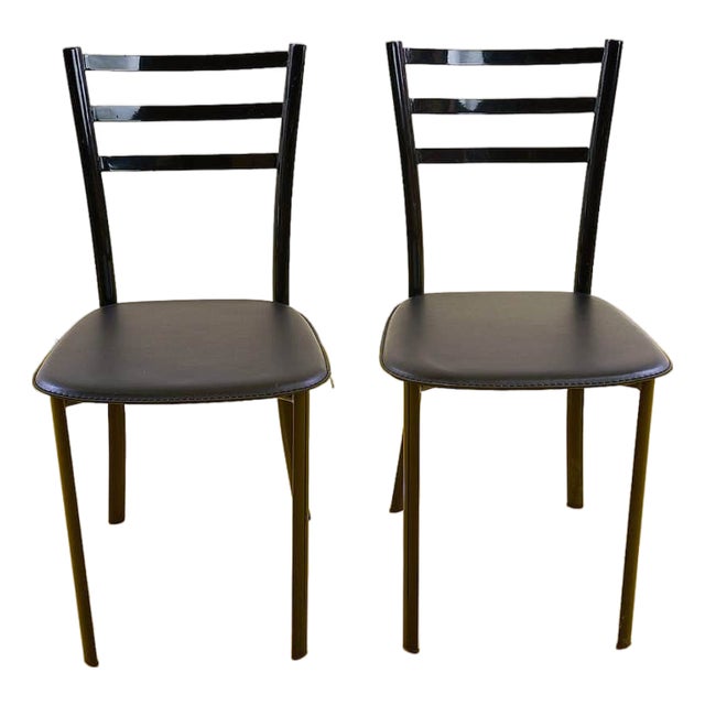 Modern Black Chairs, Set of 2 For Sale