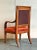 Neoclassical Vintage Regency Red Striated Empire Arm Chair For Sale - Image 3 of 7